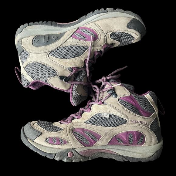 Merrell Shoes Womens Size 10 Gray Purple Waterproof Hiking M Select GRIP J24326 - Picture 1 of 9